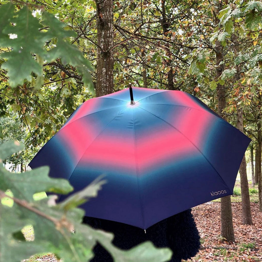 Deze Dégradé paraplu van het merk Klaoos laat je uitkijken naar regenachtige dagen!