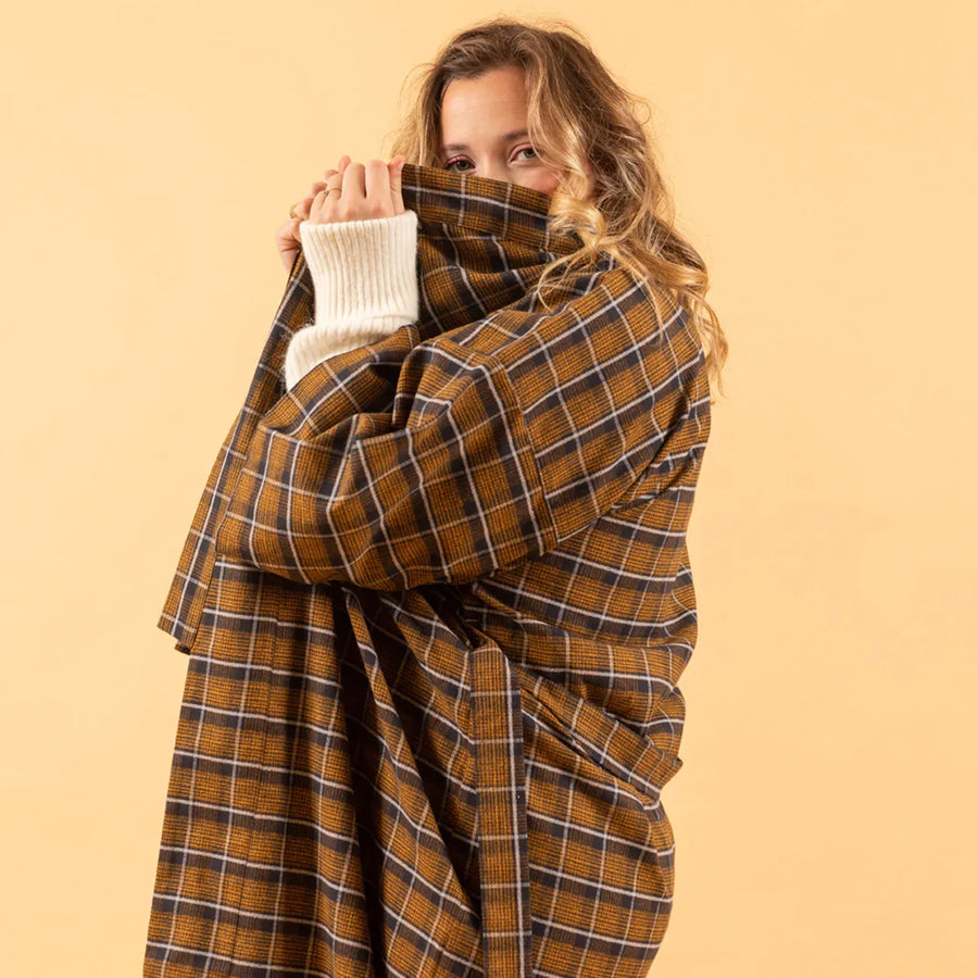 Kawaii kimono - Mustard flanel check